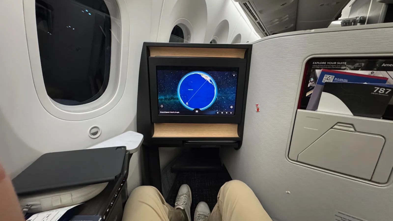 The view from my seat, including the footwell that felt a little snug.