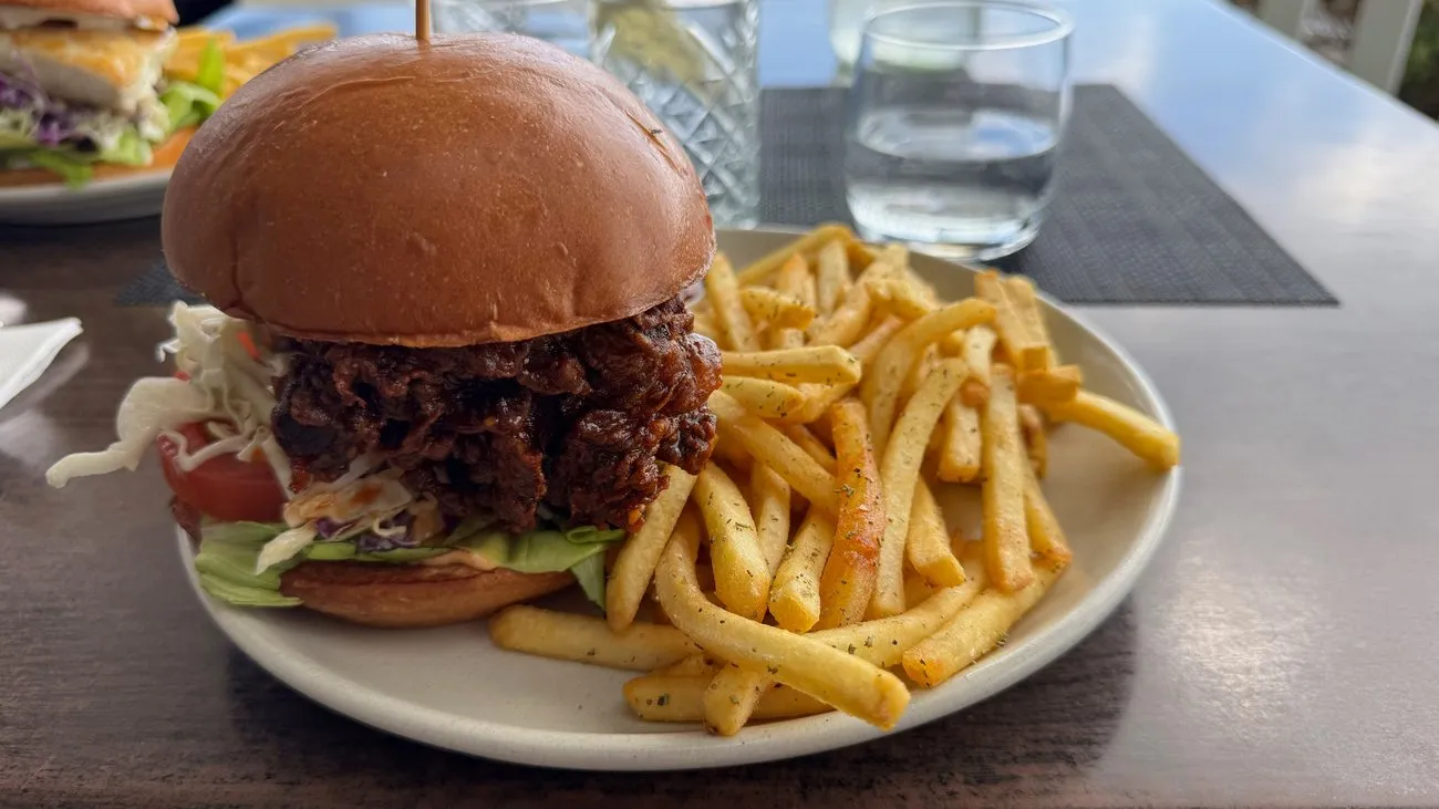 The delicious K-Pop Chicken Burger at The Conservatory.