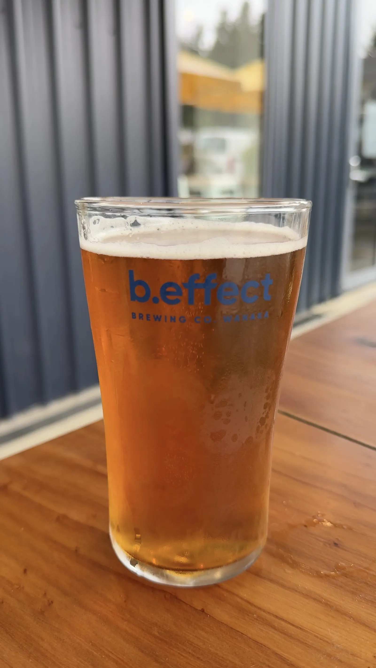 A freshly poured beer at b.effect Brewing Co. in Wānaka.