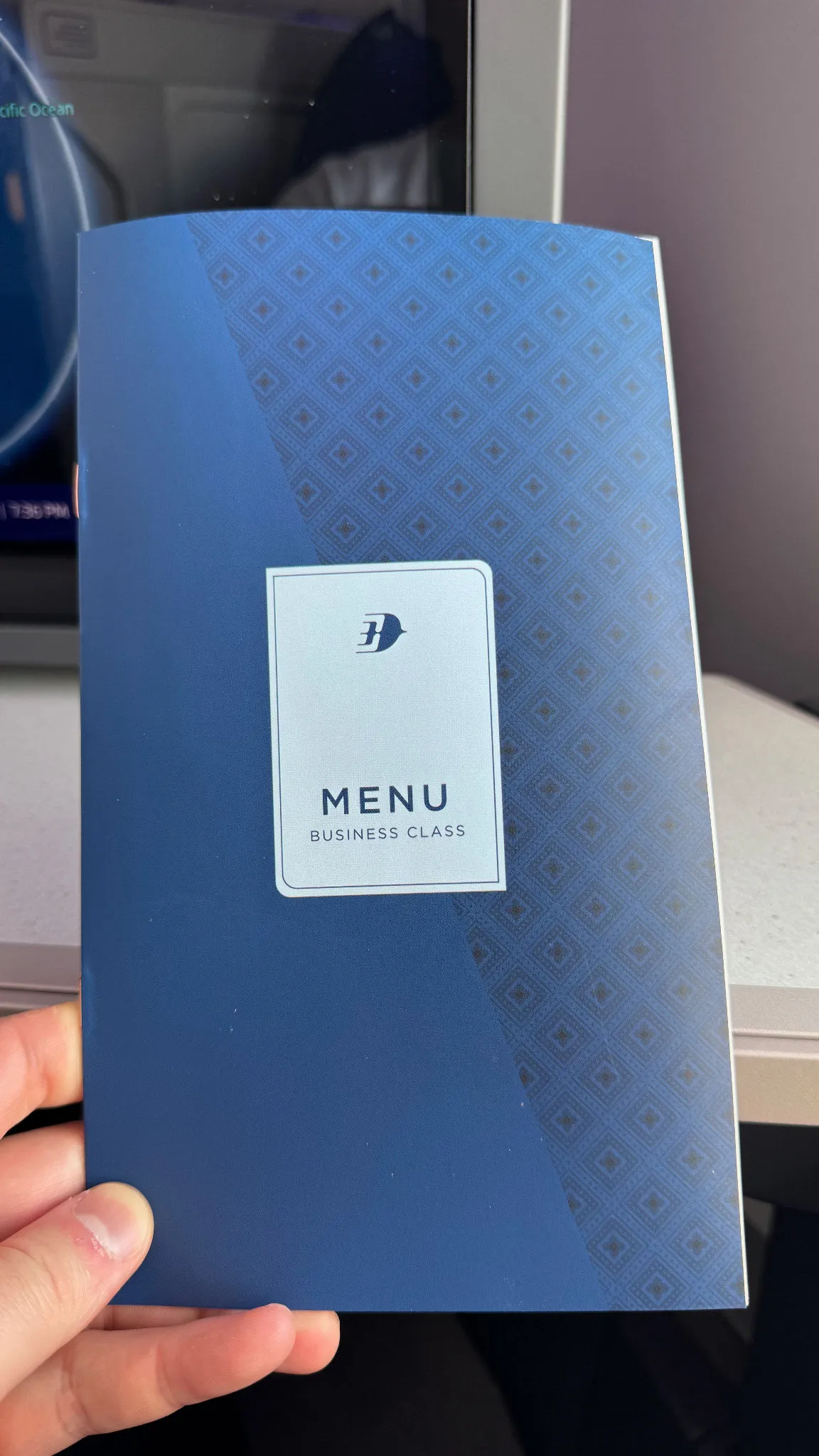 The Business Class menu.
