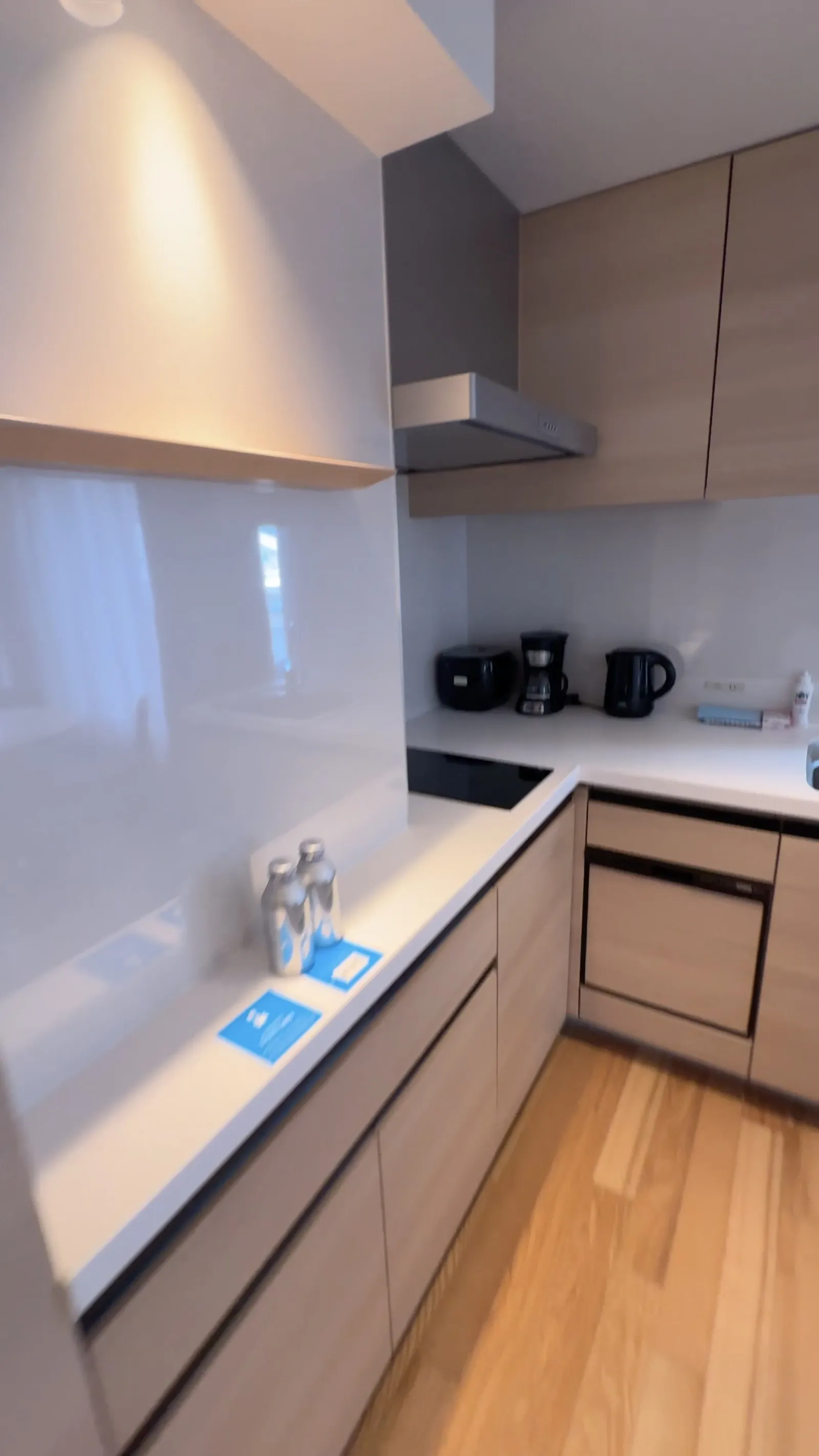 A fully equipped kitchen, not just a minibar.