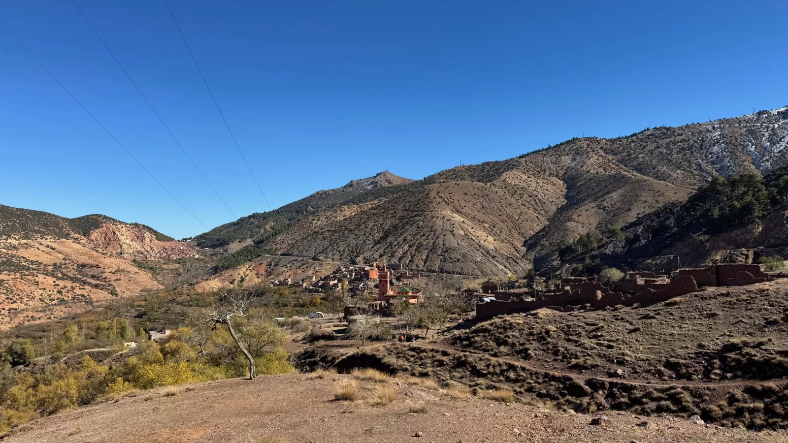 A local Berber village nestled deep within the High Atlas Mountains.