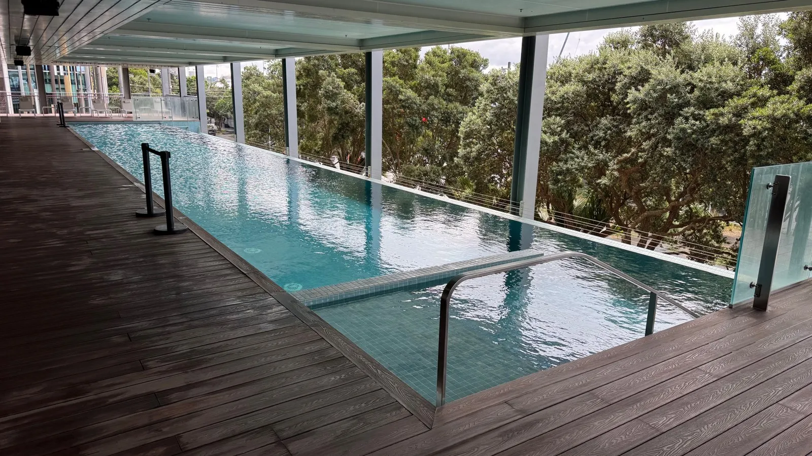The 25-meter infinity pool