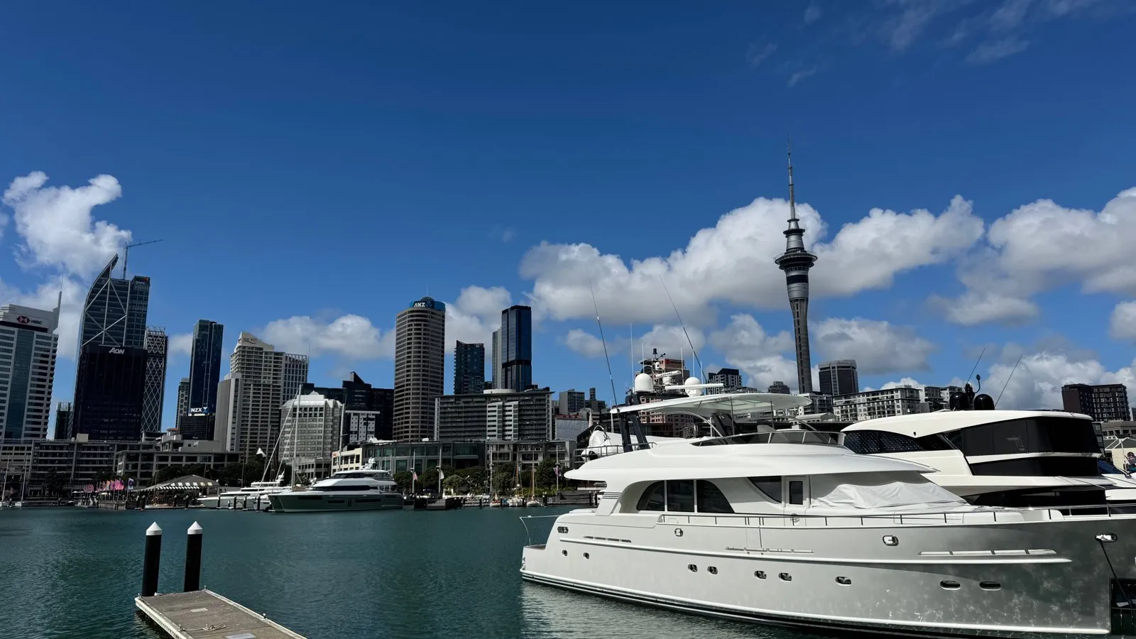 Yachts, the Sky Tower and the city skyline, steps from the hotel